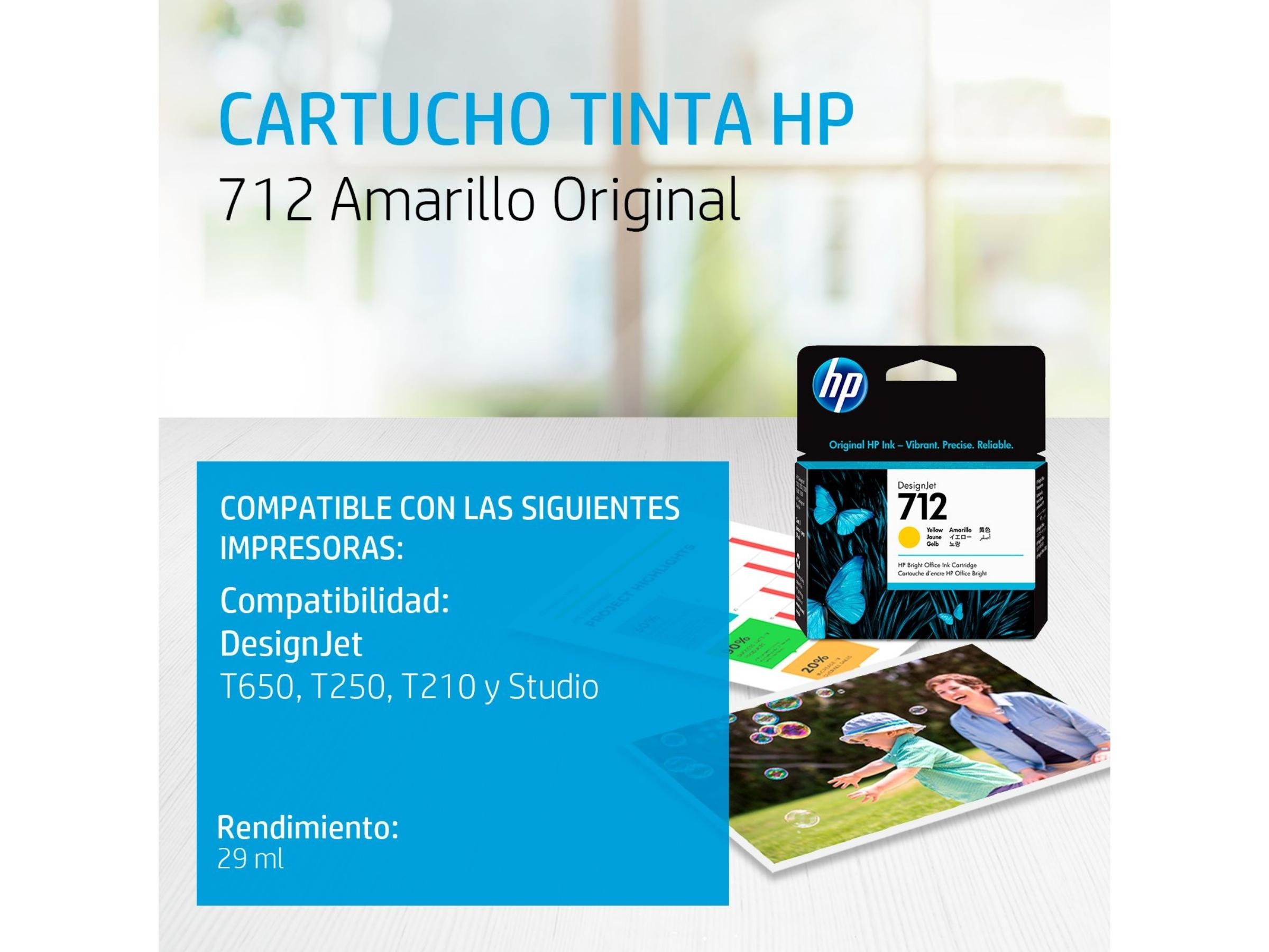 CARTUCHO DE TINTA HP 712A YELLOW (3ED69A) T210/T230/T250/T630/T650